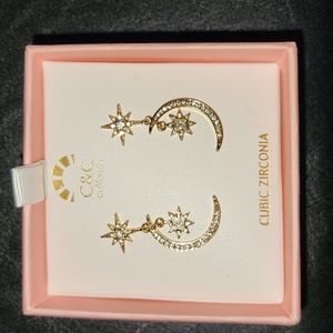 New in box gold tone post earrings